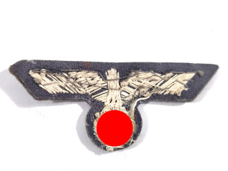 Heer, handgestickter Mützenadler für Offiziere, stark getragenes Stück