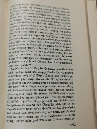 "Volk ohne Raum" datiert 1935, 1299 Seiten, DIN A5, gebraucht