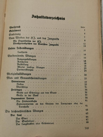 "Pimpf im Dienst" Ein Handbuch für das Deutsche Jungvolk in der HJ", datiert 1934, 348 Seiten, stark gebraucht