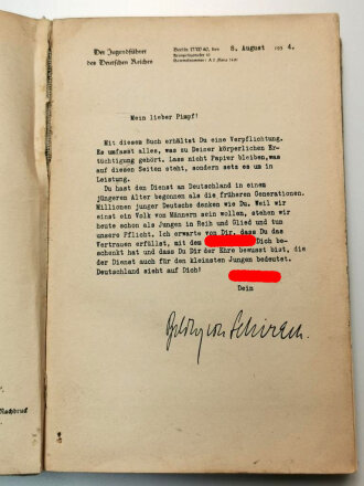 "Pimpf im Dienst" Ein Handbuch für das Deutsche Jungvolk in der HJ", datiert 1934, 348 Seiten, stark gebraucht