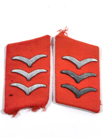 Luftwaffe, Paar Kragenspiegel für einen Obergefreiten der Flak, getragenes Paar