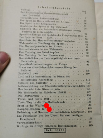 "Sport Jahrbuch für die Wehrmacht 1942", ca. 179 Seiten, gebraucht