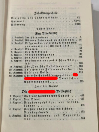 Adolf Hitler " Mein Kampf", blaue Ganzleinenausgabe von 1936, mit Schutzumschlag