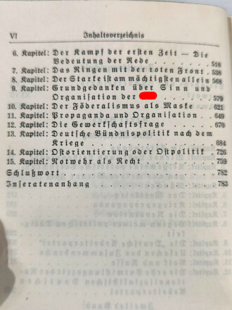 Adolf Hitler " Mein Kampf", blaue Ganzleinenausgabe von 1936, mit Schutzumschlag