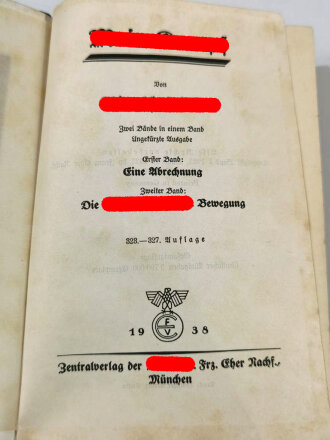 Adolf Hitler " Mein Kampf", Hochzeitsausgabe der Kreishauptstadt Offenburg 1938