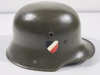 Stahlhelm Landespolizei Bayern 20iger Jahre ?. Originaler Weltkriegshelm , das Innenfutter mit div ersen Reparaturen, die Abzeichen Original