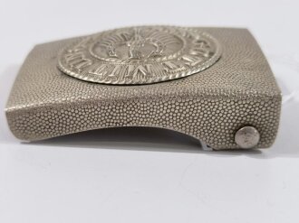 Reichswehr, Koppelschloss für Mannschaften aus Nickel, getragenes Stück