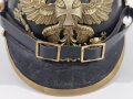 Preußen, Pickelhaube für Mannschaften, Kammerglocke des Füsilier Regiment 40. Kinnriemen neuzeitliche Reproduktion