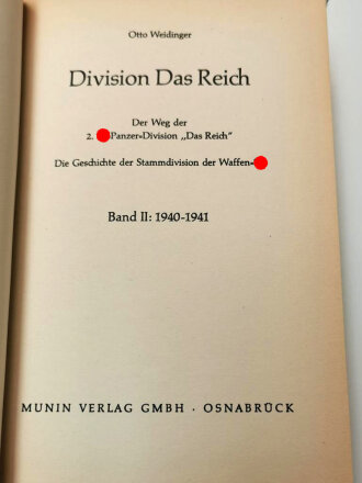 "Division Das Reich der Weg der 2. SS-Panzer-Division 1940-1941 Teil II", 557 Seiten, ca DIN A5, gebraucht