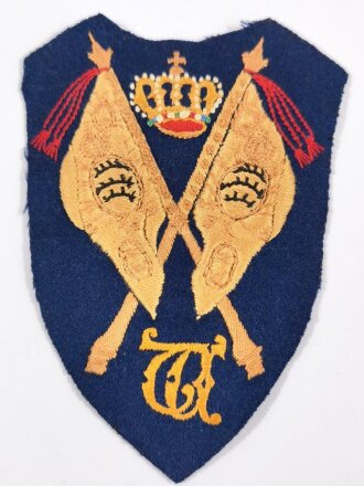 Württemberg, Ärmelabzeichen für Fahnenträger der Infanterie auf blauem Tuch