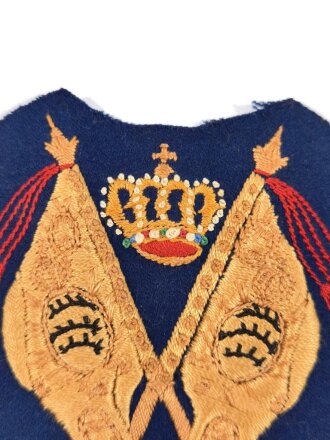 Württemberg, Ärmelabzeichen für Fahnenträger der Infanterie auf blauem Tuch