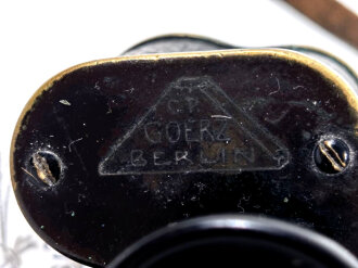 1.Weltkrieg, Fernglas 03 von Goerz Berlin. Rechts Optik klar, links leicht neblig. Guter Gesamtzustand