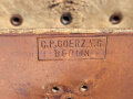 1.Weltkrieg, Behälter zum  Fernglas 03 von Goerz Berlin. Die Koppelschlaufen alt repariert