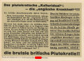 Parole der Woche Nr. 15, "Das plutokratische Kulturideal...", Zentralverlag der NSDAP, 7,5 x 10 cm