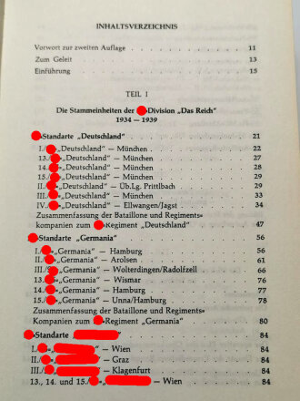 "Division Das Reich der Weg der 2. SS-Panzer-Division 1934-1939 Teil I" 360 Seiten, gebraucht, DIN A5