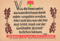 Die soziale Parole Nr. 2, "Was die Front opfert...", NSV-Gauamtsleitung Halle-Merseburg, 7,5 x 10 cm