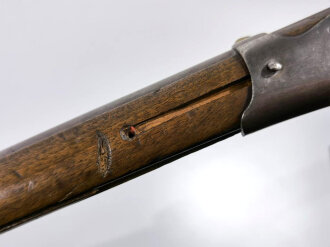 Frankreich, Steinschloßgewehr Modell Royale St.Etienne, Gesamtlänge 136,5 cm Kaliber  17,5 mm, Gewicht 4 kg, Lauf mit ELG ( Belgien ) markiert, Schloßmarkierung noch lesbar, Abzugsbügel rund, alle Beschläge gestempelt, wohl für deutschen Kleinstaat,