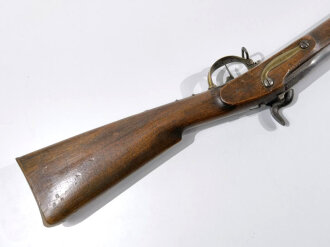 Württemberg, Perkussionsgewehr für Bürgerwehr 1848,  Königliche Württembergische Gewehrfabrik Oberndorf Kaliber 17,1mm, Gesamtlänge 142 cm, Messingbeschläge, Hahnschraube fehlt