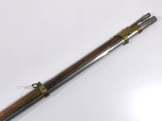 Württemberg, Perkussionsgewehr für Bürgerwehr 1848,  Königliche Württembergische Gewehrfabrik Oberndorf Kaliber 17,1mm, Gesamtlänge 142 cm, Messingbeschläge, Hahnschraube fehlt