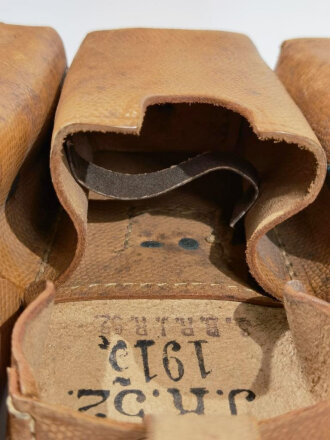 1.Weltkrieg Patronentasche. Ungeschwärztes Kammerstück des Infanterie Regiment 52 datiert 1915