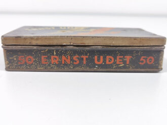 Ernst Udet Zigarettendose Blech, 7,5 x 14,5 x 3cm