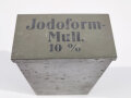 Blechkasten für eine Sanitätskiste ( Jodoform Mull 10% ) , original lackiert, 11,5 x 6 x 20,5cm