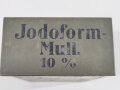 Blechkasten für eine Sanitätskiste ( Jodoform Mull 10% ) , original lackiert, 11,5 x 6 x 20,5cm