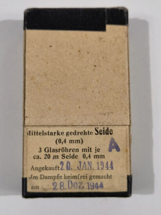 "Keimfreie gedrehte Seide" Wehrkreis Sanitätspark Leipzig, datiert 1944