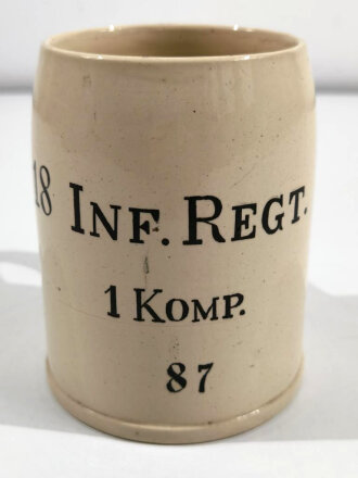 Bierkrug 0,5 Liter " 18.Inf. Regt." Gebrauchsspuren