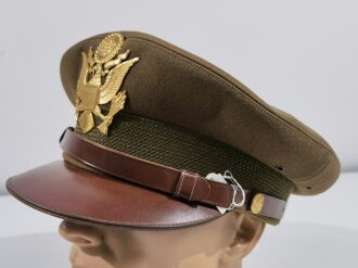 U.S. WWII Officers crusher cap. Soft leather visor partly...