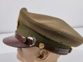 U.S. WWII Officers crusher cap. Soft leather visor partly loose, otherwise in very good condition. Size 57