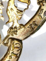 Bayern, Helmemblem" für Generale", versilbert, neuzeitlich lackiert, 13 cm breit ,9,8 cm hoch,Halteschraubenabstand 80 cm,