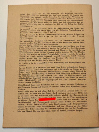 "Führerinnendienst des Gebietes Niederdonau" Jungmädel, Jänner 1944, DIN A5