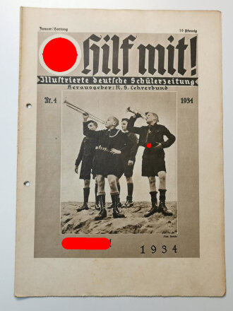 "Hilf Mit!" Illustrierte deutsche Schülerzeitung, Nr.4, Januar/Hartung 1934, gelocht, A4