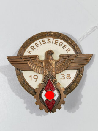 Abzeichen Kreissieger im Reichsberufswettkampf 1938, Hersteller Bremer Markneukirchen, Raute unbeschädigt