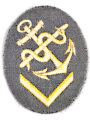 Kriegsmarine, Ärmelabzeichen Sanitätsobermaat, für die blaue Uniform, maschinengestickt