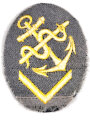 Kriegsmarine, Ärmelabzeichen Sanitätsobermaat, für die blaue Uniform, maschinengestickt