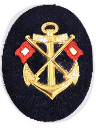 Kriegsmarine, Ärmelabzeichen für einen Signalmaat, mit Rückenabdeckung diese aber beschädigt