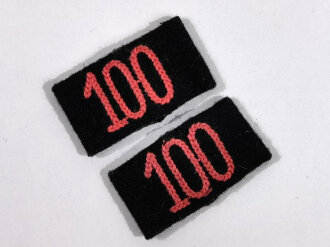 Heer, Paar Überschübe für Schulterklappen Panzertruppe- Rosa "100" auf schwarz