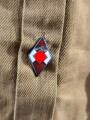 Hitlerjugend, Dienstbluse eines Angehörigen der Flieger HJ Nürnberg.  Die Effekten von Hand originalvernäht.