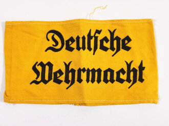 Armbinde "Deutsche Wehrmacht" für Zivilangestellte, gedruckte Ausführung, guter Zustand