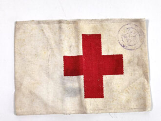 1. Weltkrieg, Armbinde für Sanitäter oder Freiwilliges Kankenpersonal, fleckig aber im guten Zustand
