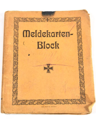 1.Weltkrieg , Meldekartenblock. Gebraucht