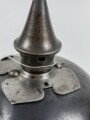 Preussen, Helm für Jäger zu Pferd, Hersteller "Schulz & Holdefleiss Berlin N. 1916". Das Innenfutter neuzeitlich ergänzt. Baustelle mit guter Basis, Größe 56