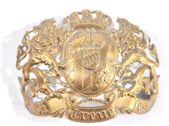 Bayern, Emblem für eine Pickelhauge für Offiziere. Abstand der Splinte 76mm