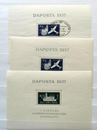 Umfangreiche Sammlung Briefmarken zum Thema Danzig, alle Seiten fotografiert