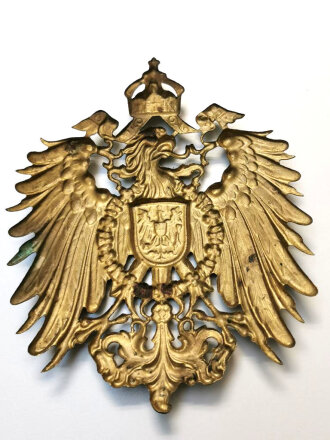 Kaiserreich, Emblem für eine Pickelhaube Modell 1900 für Mannschaften des Ostasiatischen Expeditionskorps, REPRODUKTION aus Messingblech