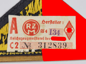 Hitlerjugend, Gebietsdreieck Südost Oberdonau mit Traditionslitze, mit RZM Etikett