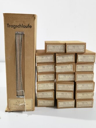 Pappkasten für 300 Schuss Munition 8x 57 ( für K98 ) . 20 Pappschachteln enthalten, alles zusammengehörig. OHNE Inhalt - Complete matching set for 300 K98 rounds, ONLY EMPTY BOXES