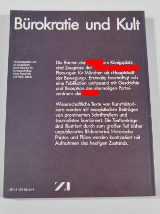 "Bürokratie und Kult - Das Parteizentrum der NSDAP am Königsplatz in München - Geschichte und Rezeption" 368 Seiten, über DIN A4, gebraucht